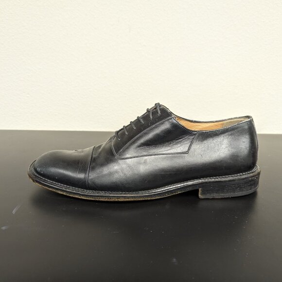 Bruno Magli Black Leather Cap Toe Oxford